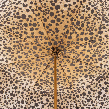Brown Speckled Umbrella - Handmade Italian Manual Opening Double Cloth Canopy