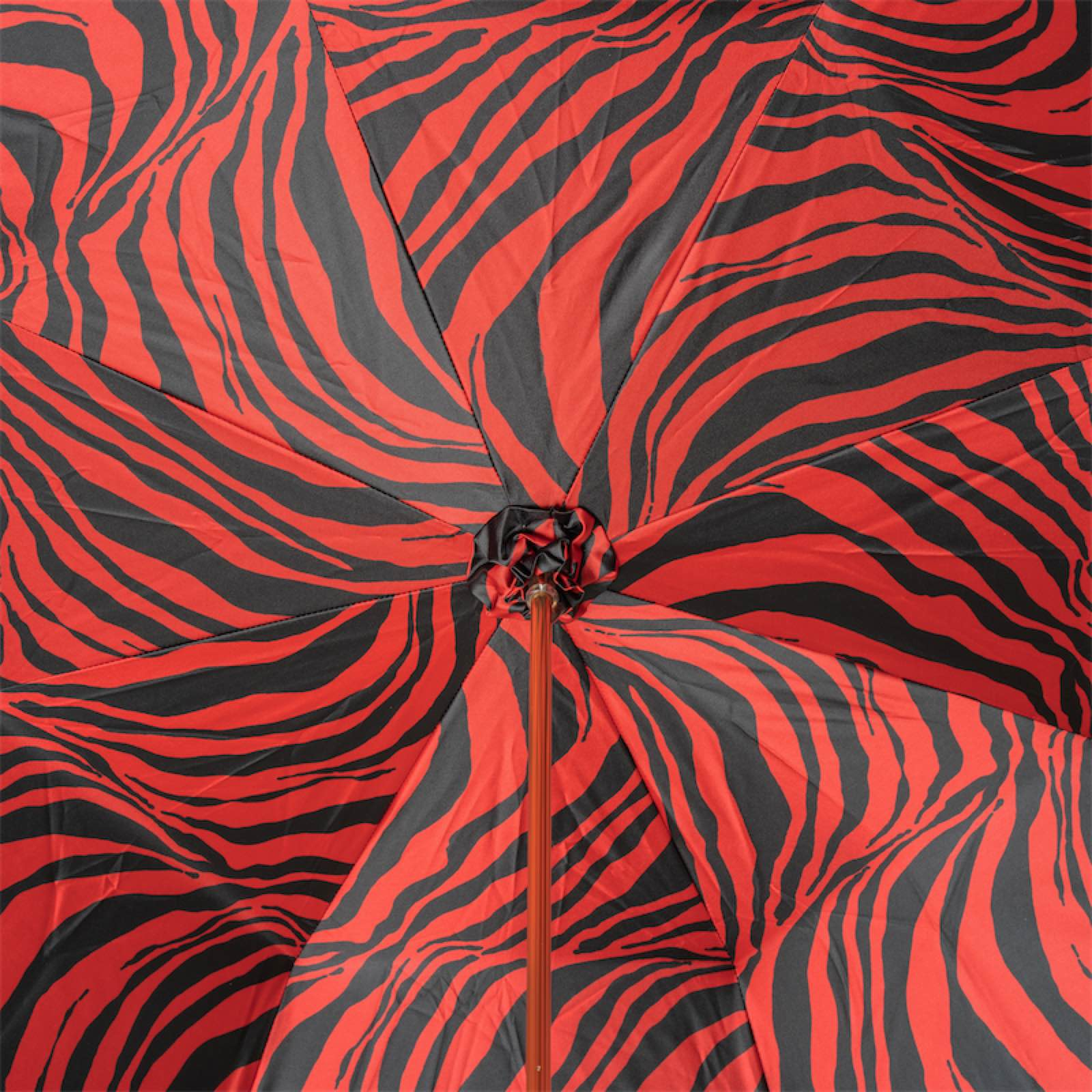 Red Zebra Print Umbrella – Manual Opening Double Cloth Canopy, Acetate Handle