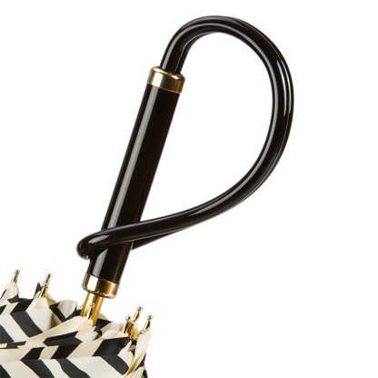 Ivory Double Cloth Umbrella – Handmade Italian Design with Zebra Interior