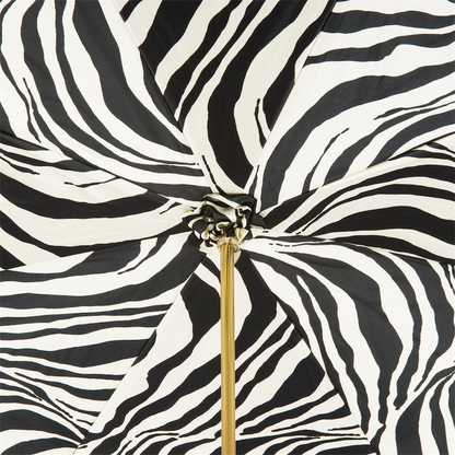 Ivory Double Cloth Umbrella – Handmade Italian Design with Zebra Interior