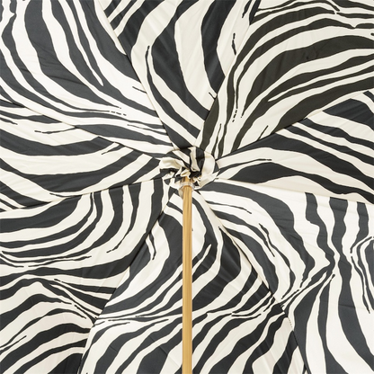 Designer Zebra Umbrella – Handmade Italian Double Cloth Canopy with Enameled Brass Handle