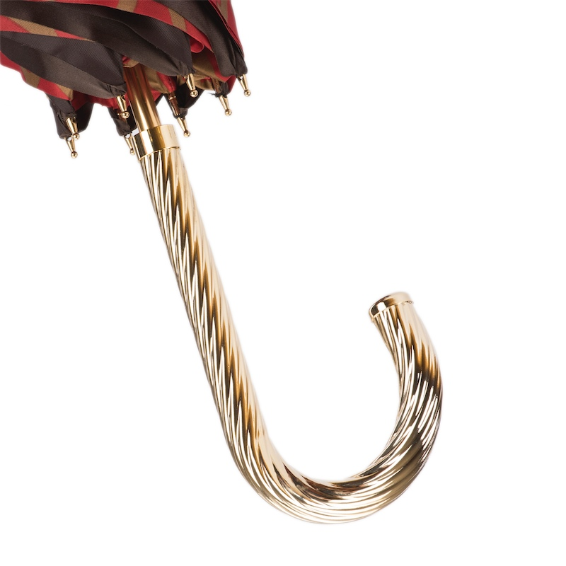 Double Cloth Umbrella – Handmade Italian Rain Umbrella With Brass Handle