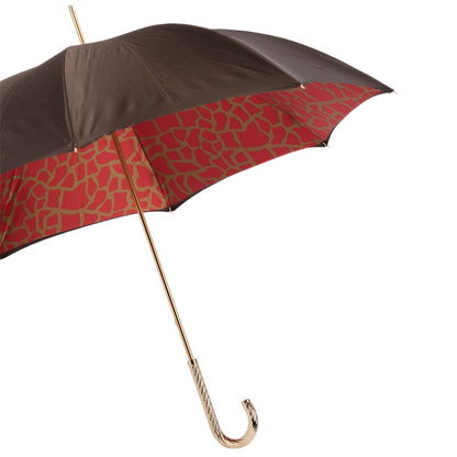 Double Cloth Umbrella – Handmade Italian Rain Umbrella With Brass Handle