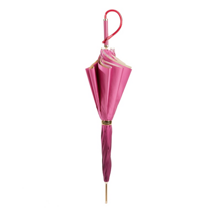 Fuchsia Dahlia Umbrella – Manual Opening, Double Cloth Canopy, Italian Handmade Rain Shield