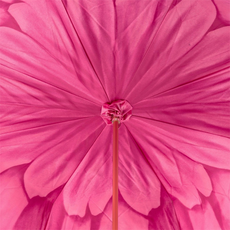 Fuchsia Dahlia Umbrella – Manual Opening, Double Cloth Canopy, Italian Handmade Rain Shield