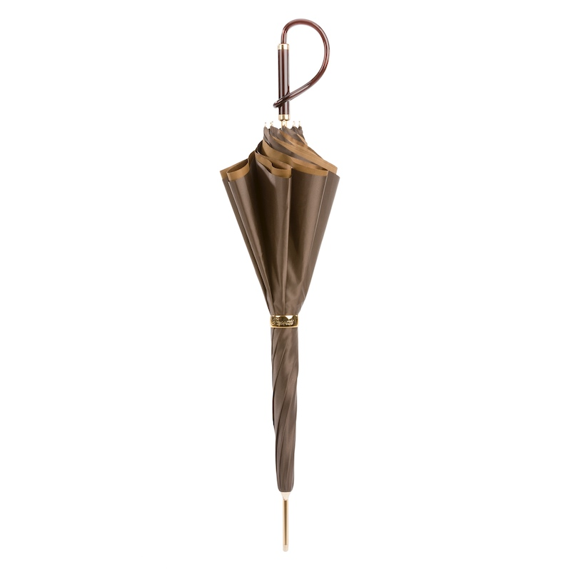 Manual Double Cloth Umbrella – Brown Dahlia Handmade Italian Rain Gear