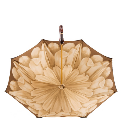 Manual Double Cloth Umbrella – Brown Dahlia Handmade Italian Rain Gear