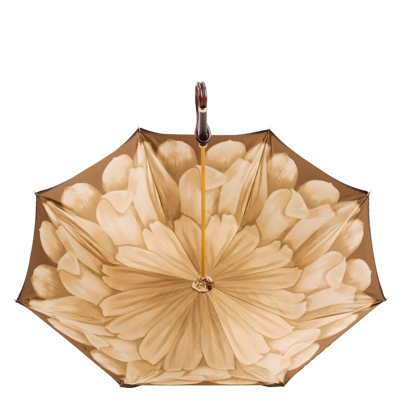 Manual Double Cloth Umbrella – Brown Dahlia Handmade Italian Rain Gear