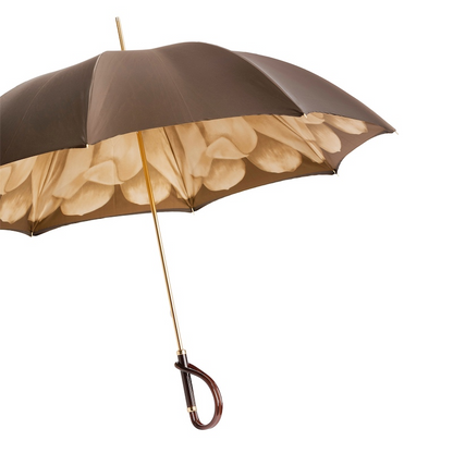 Manual Double Cloth Umbrella – Brown Dahlia Handmade Italian Rain Gear