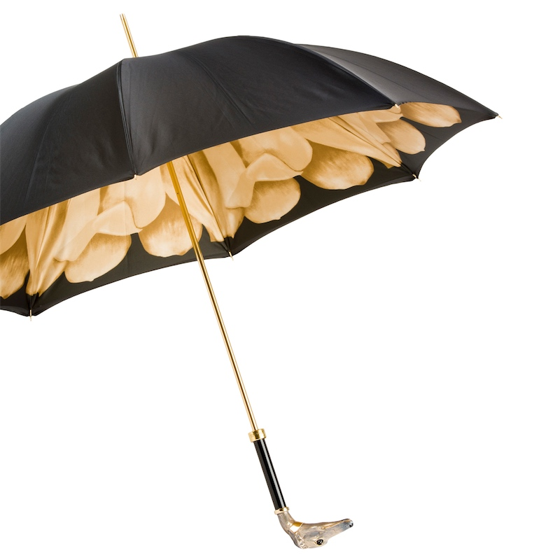 Greyhound Woman Umbrella – Enameled Brass Handle | Italian Luxury Rain Protection