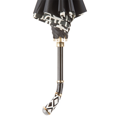 Geometries Umbrella – Manual Open, Enameled Brass Handle, Polyester Canopy