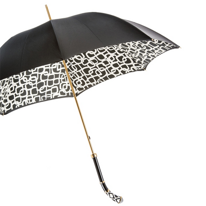 Geometries Umbrella – Manual Open, Enameled Brass Handle, Polyester Canopy