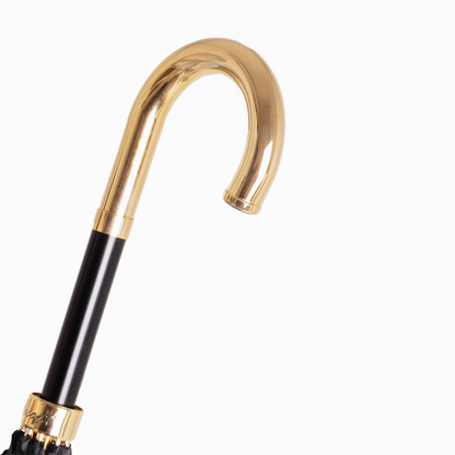 Beige Geometric Umbrella - Handmade Italian Rain Umbrella with Brass Handle