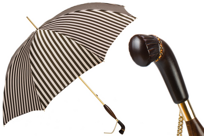 Striped Umbrella – Handmade Italian Luxury Rain Umbrella with Swarovski Crystals