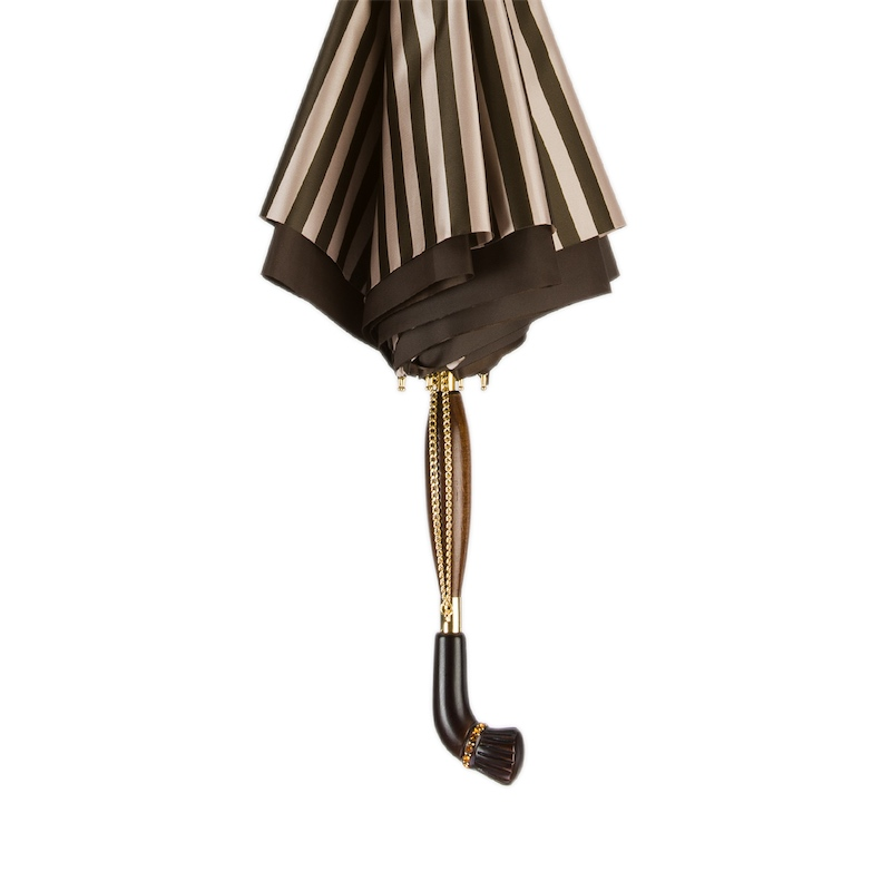 Striped Umbrella – Handmade Italian Luxury Rain Umbrella with Swarovski Crystals