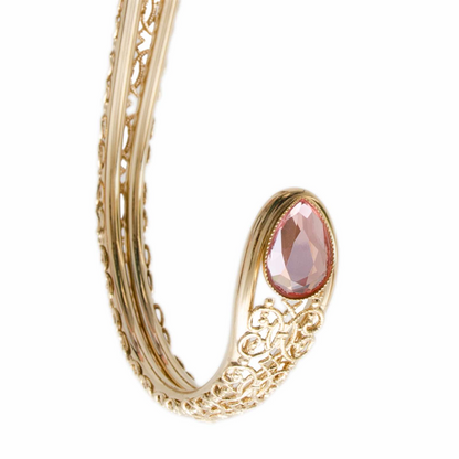 Romantic Umbrella – Handmade Italian Flower Print Double Cloth Canopy, Brass Handle