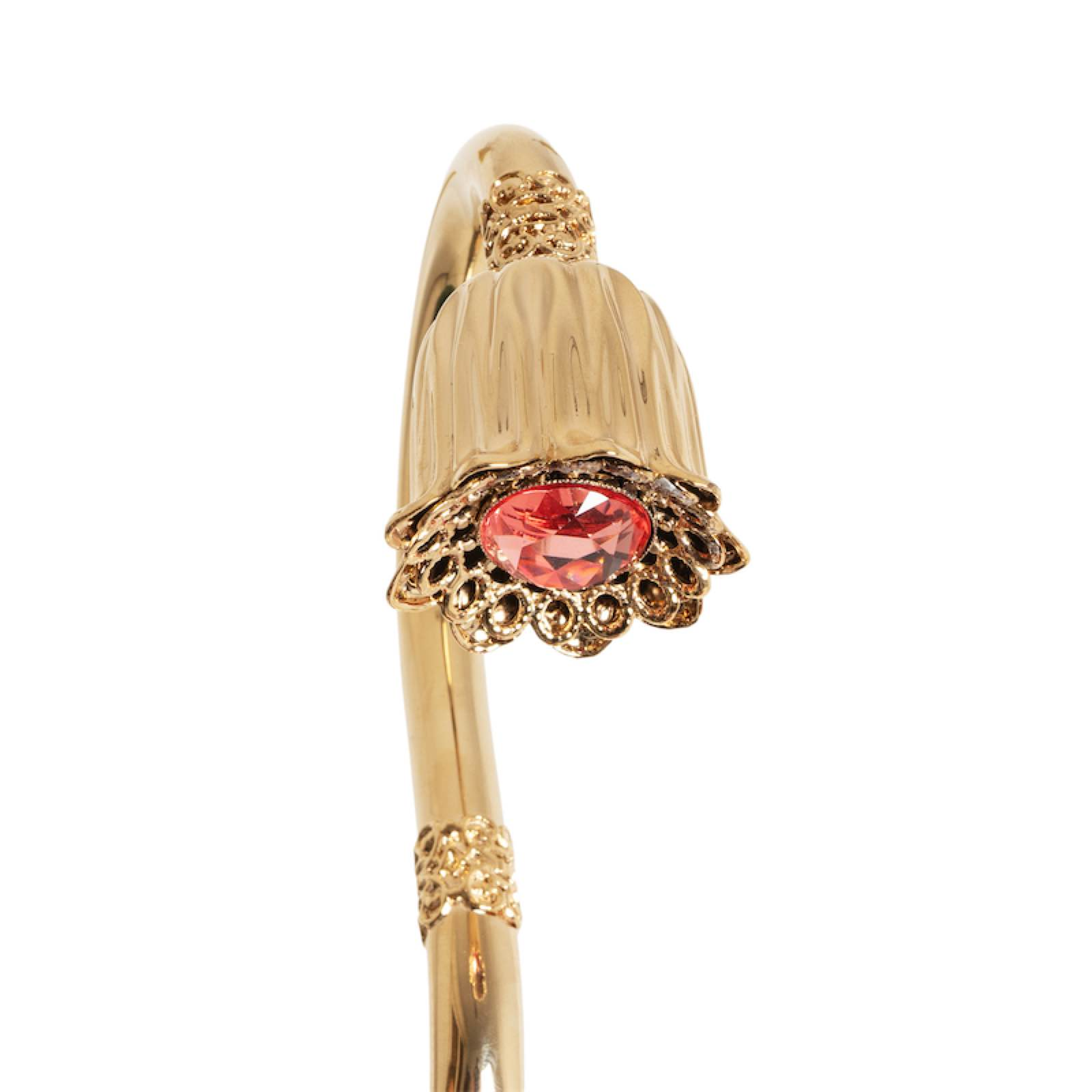 Jeweled Brass Umbrella - Floral Design Manual Opening Rain Protection