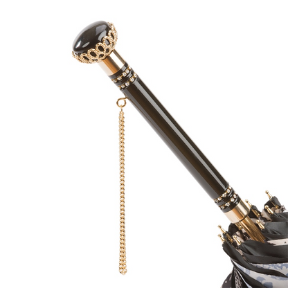 Floral Doodles Umbrella – Double Cloth Canopy, Jeweled Handle, Wind Resistant