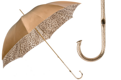 Leopard Print Umbrella - Manual Opening Double Cloth Ivory Rain Gear