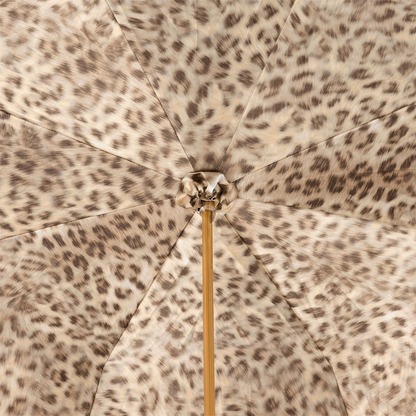 Leopard Print Umbrella - Manual Opening Double Cloth Ivory Rain Gear