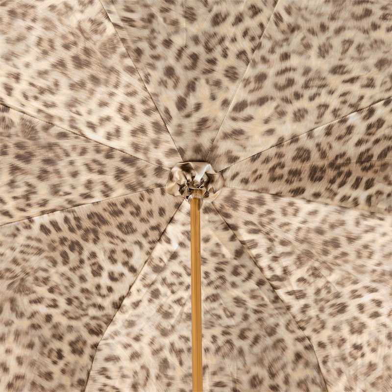 Leopard Print Umbrella - Manual Opening Double Cloth Ivory Rain Gear