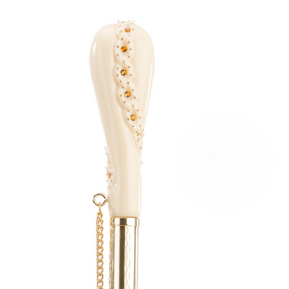 Leopard Print Umbrella | Handmade Italian Designer Umbrella with Crystal Handle