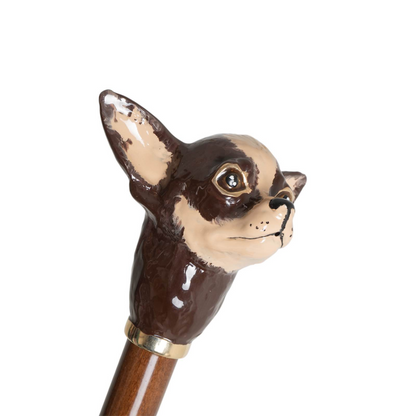 Brown Chihuahua Umbrella – Handmade Italian Rain Umbrella With Hand-Painted Handle