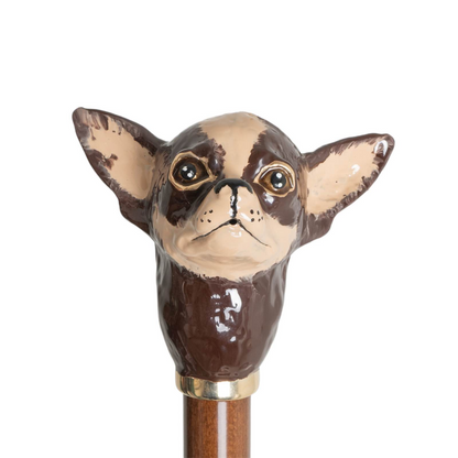 Brown Chihuahua Umbrella – Handmade Italian Rain Umbrella With Hand-Painted Handle
