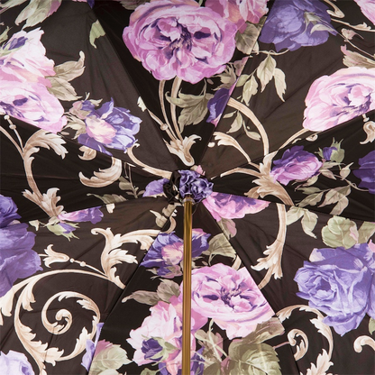 Luxury Vintage Umbrella – Handmade Italian Double Cloth Canopy with Swarovski Crystals