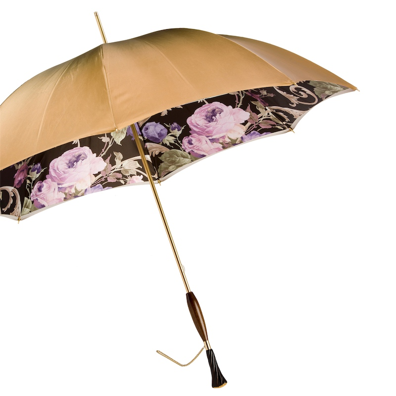 Luxury Vintage Umbrella – Handmade Italian Double Cloth Canopy with Swarovski Crystals