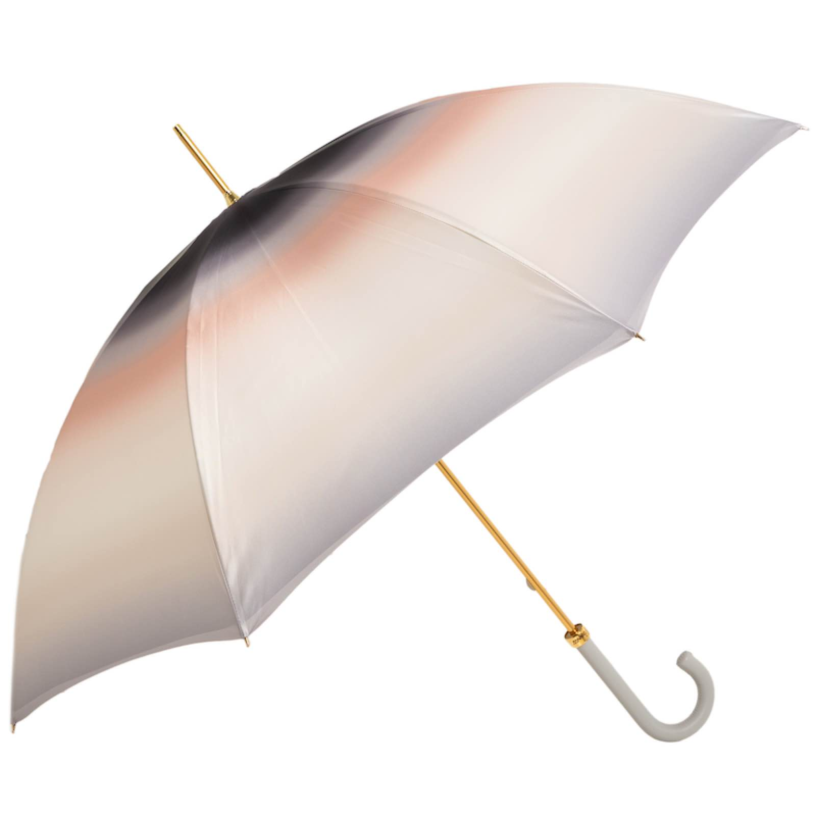 Grey Ombre Umbrella – Handmade Italian Leather Handle, Waterproof Polyester Canopy