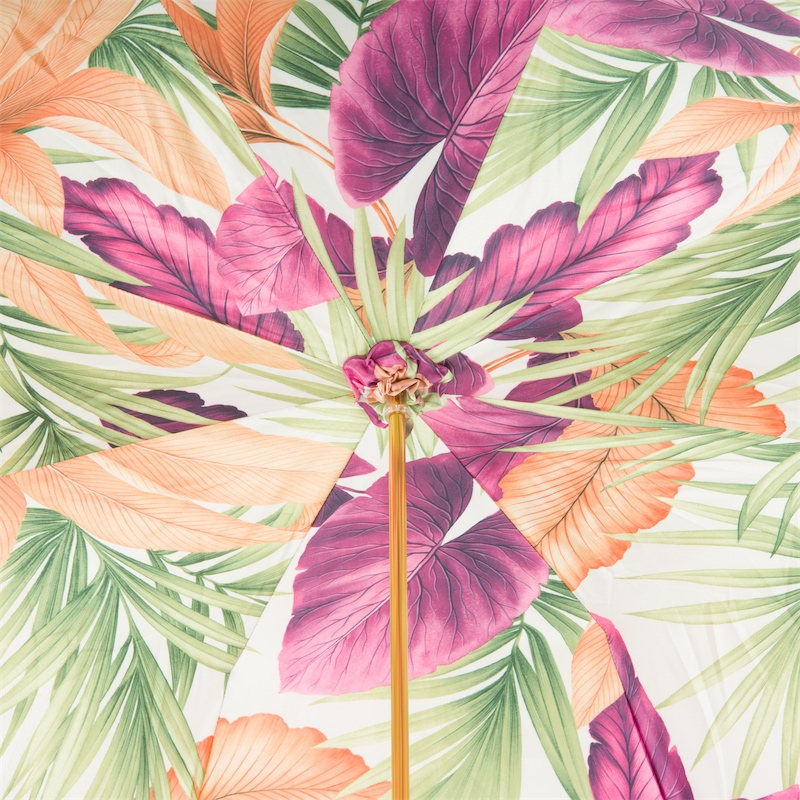 Tropical Double Cloth Umbrella – Handmade Italian Rain Gear with Acetate Handle