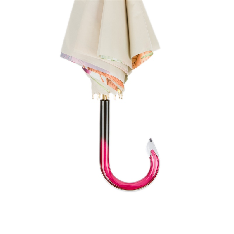 Tropical Double Cloth Umbrella – Handmade Italian Rain Gear with Acetate Handle