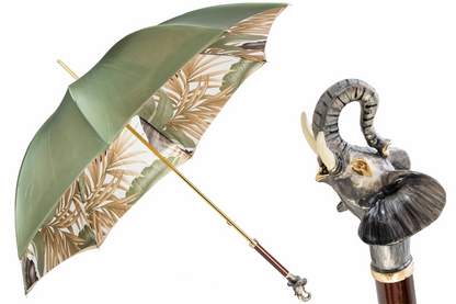 Elephant Umbrella – Handmade Italy Luxury Rain Umbrella with Enameled Brass Handle