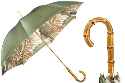 Tropical Bamboo Umbrella – Handmade Italian Rain Umbrella with Bamboo Handle