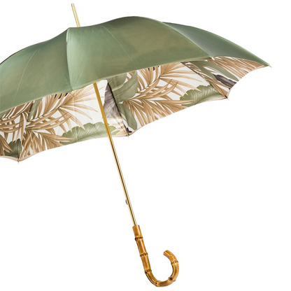 Tropical Bamboo Umbrella – Handmade Italian Rain Umbrella with Bamboo Handle