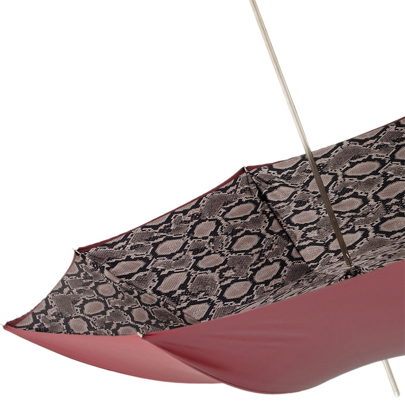 Luxury Python Umbrella – Handmade Italian Manual Rain Umbrella With Leather Handle