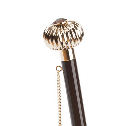 Classic Polka Dots Umbrella – Handmade Italian Double Cloth Canopy with Jeweled Handle