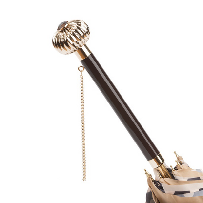 Classic Polka Dots Umbrella – Handmade Italian Double Cloth Canopy with Jeweled Handle