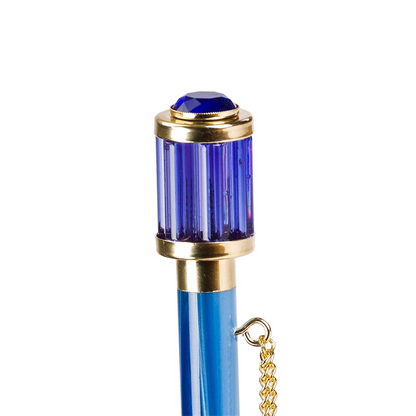 Blue Animalier Umbrella - Handmade Manual Rain Umbrella with Double Cloth Canopy