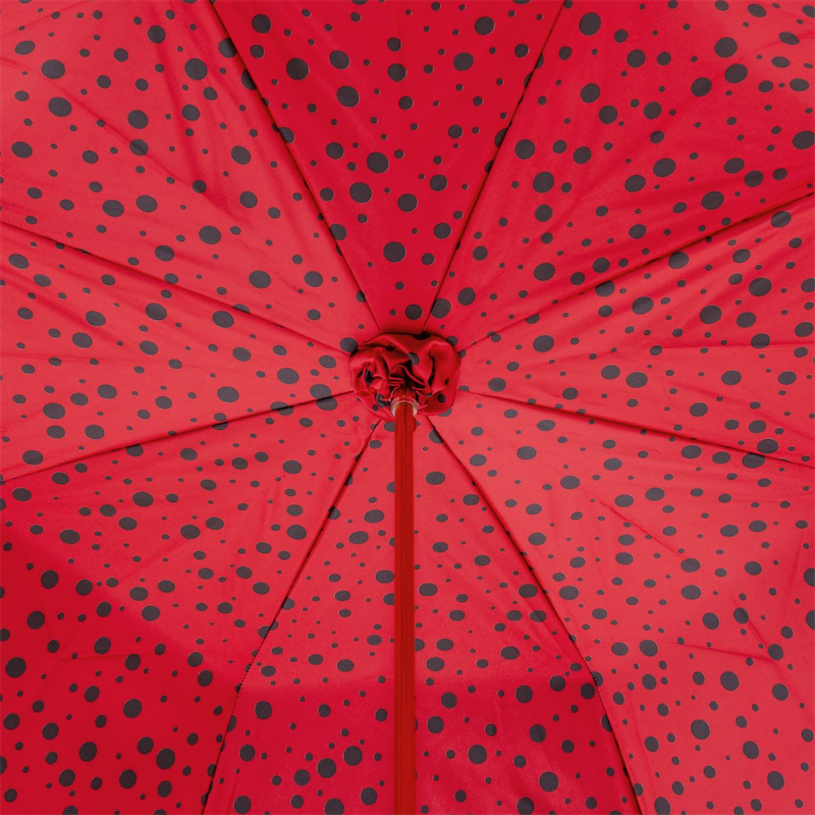 Classic Umbrella - Handmade Italian Red Circle Rain Umbrella with Brass Handle