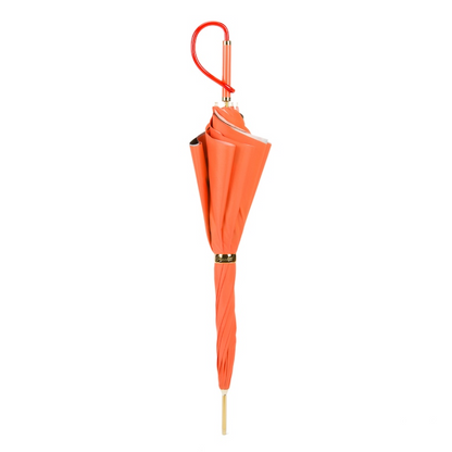 Orange Flowers Umbrella – Handmade Italian Double Cloth Canopy, Acetate Handle