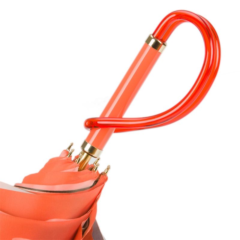 Orange Flowers Umbrella – Handmade Italian Double Cloth Canopy, Acetate Handle