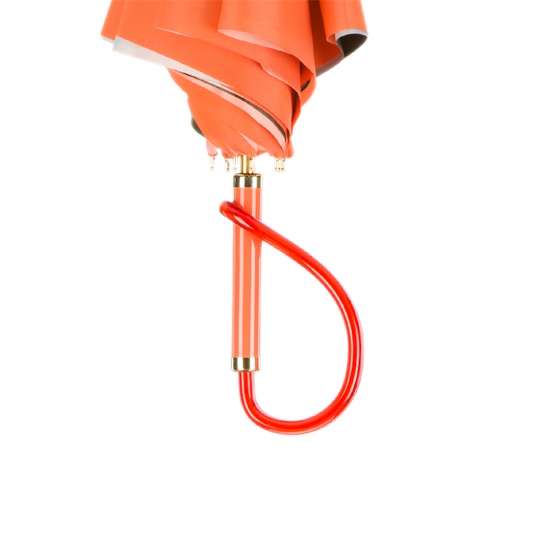 Orange Flowers Umbrella – Handmade Italian Double Cloth Canopy, Acetate Handle