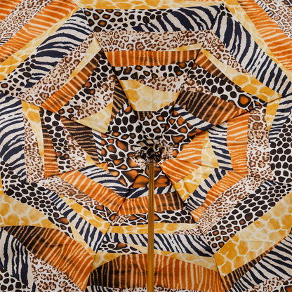 Tiger Handle Umbrella – Handmade Italian Double Cloth Rain Protection with Brass Handle