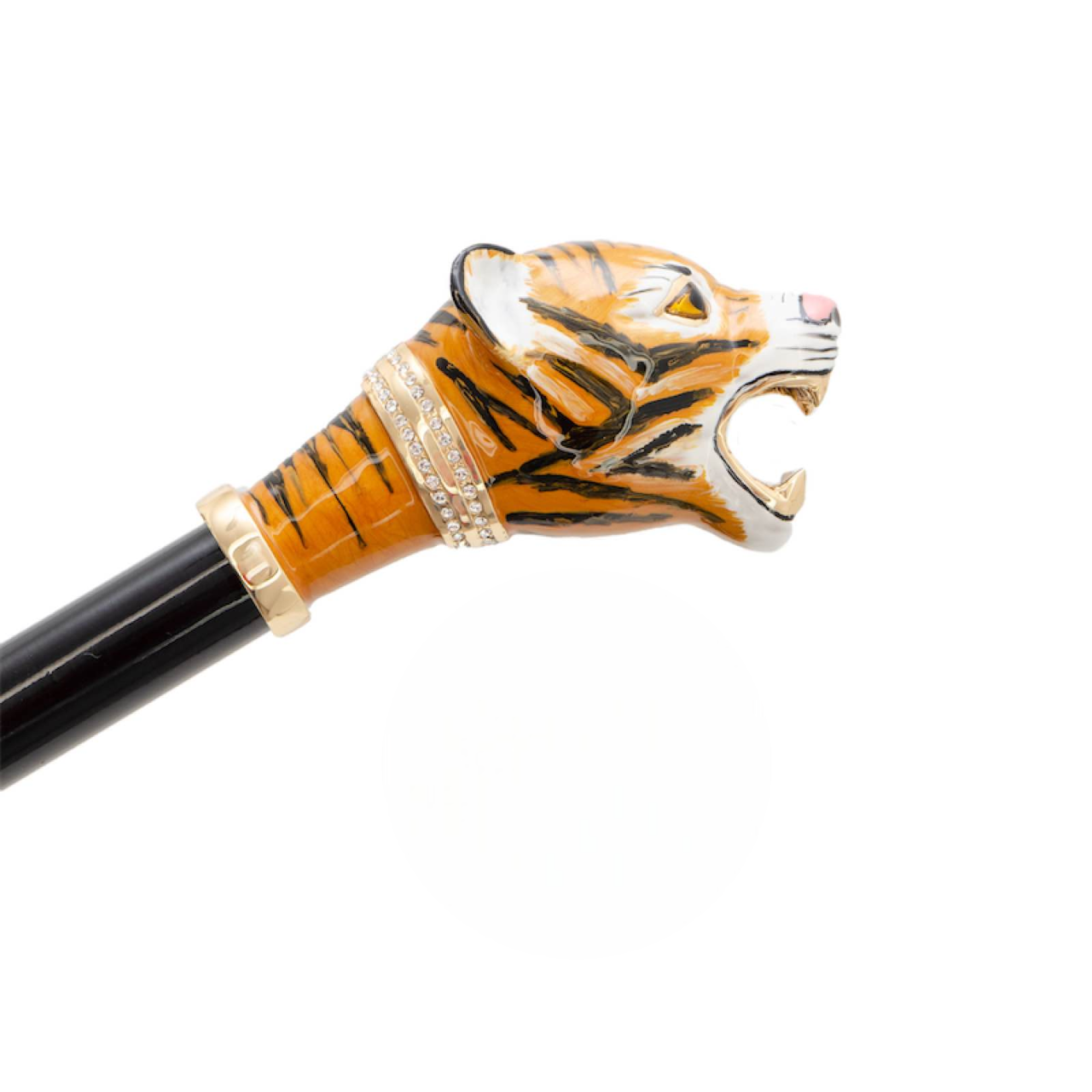 Tiger Handle Umbrella – Handmade Italian Double Cloth Rain Protection with Brass Handle