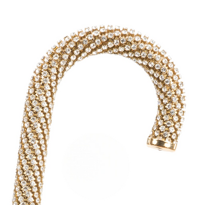 Black Umbrella – Chains Print with Swarovski Crystal Handle | Luxury Rain Gear