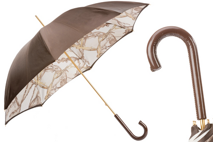 Leather Handle Umbrella – Manual Opening Bridles Print Umbrella With Gift Box