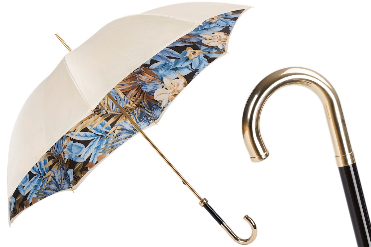 Designer Jungle Umbrella – Handmade Italian Brass Handle Rain Protection