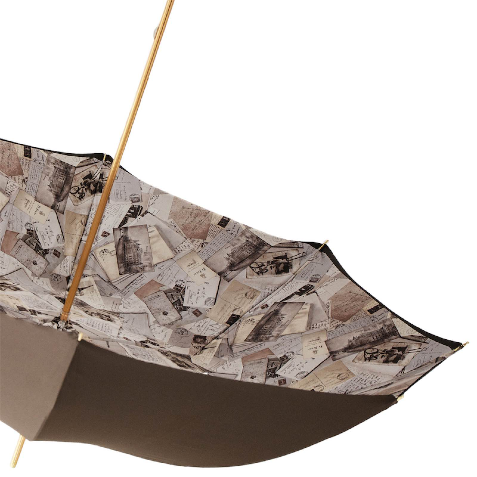 Designer Umbrella - Handmade Italian Rain Umbrella with Wooden Handle & Durable Polyester Canopy